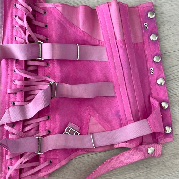 Vintage Camp Size 34 Underbust Magenta Pink Corset Girdle with Removable Straps - Picture 7 of 9